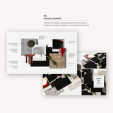 Commercial interior designer presenting workspace concepts and material selections